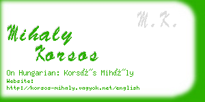 mihaly korsos business card
