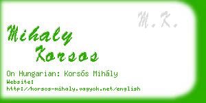 mihaly korsos business card